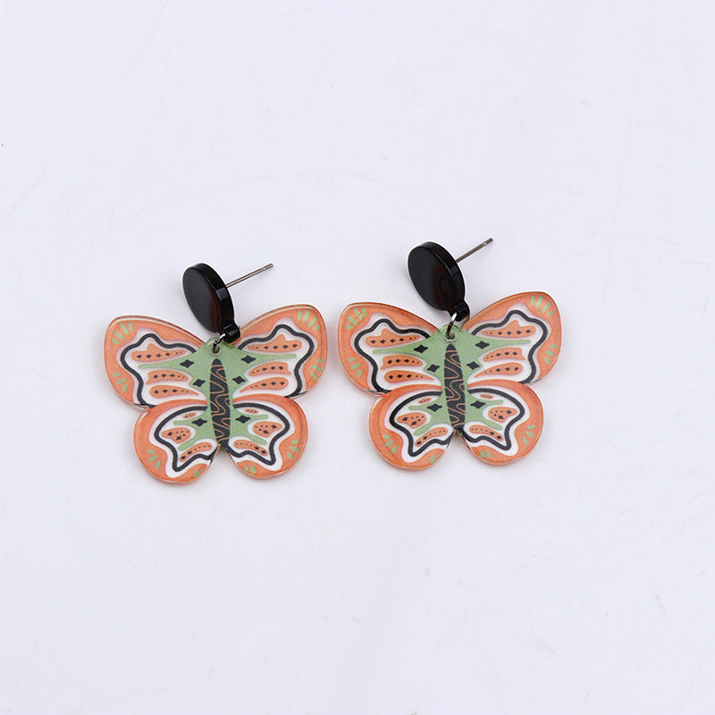 Wholesale Flame Butterfly Acrylic Earrings